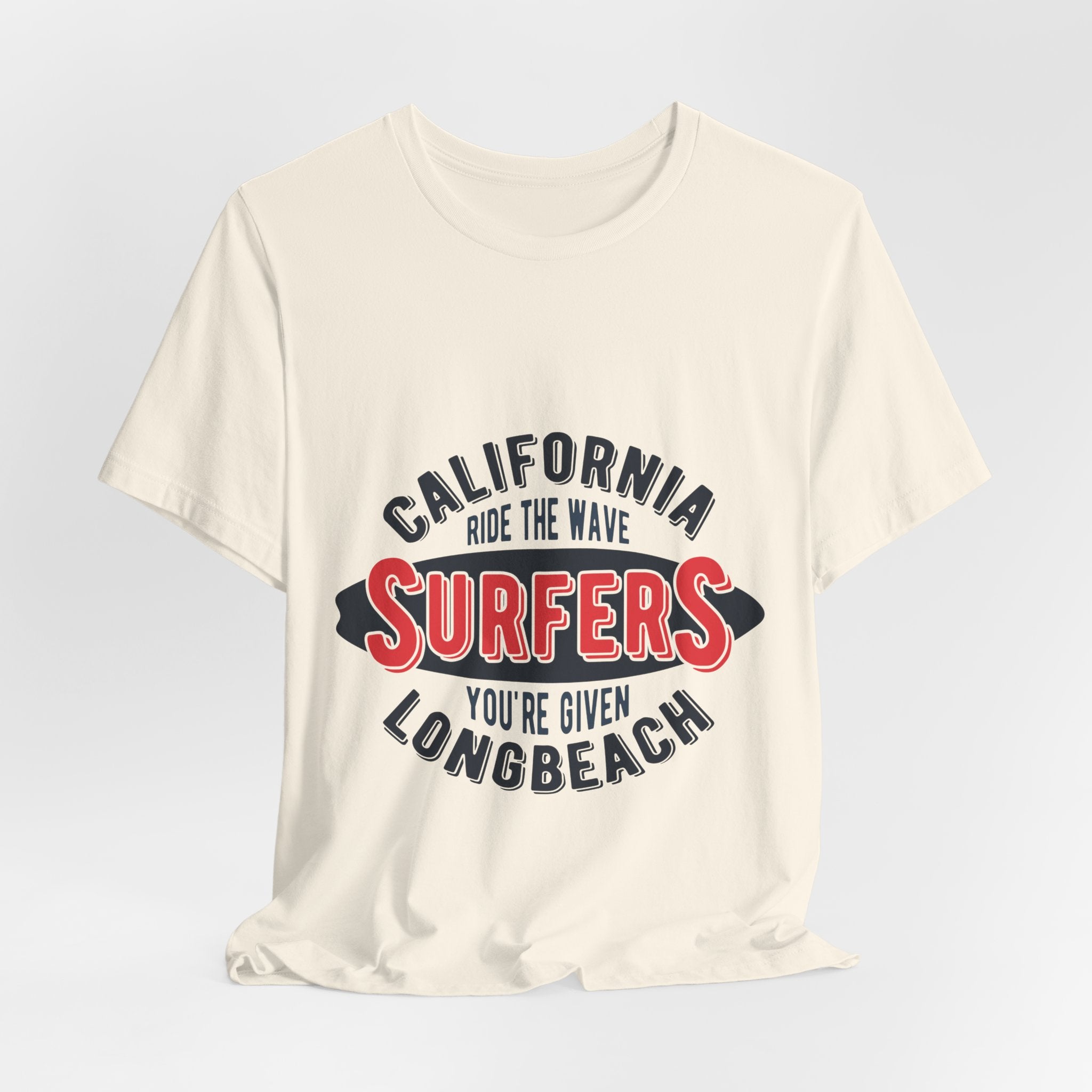California Surfers Long Beach Tee — "Ride the Wave" Short Sleeve Shirt