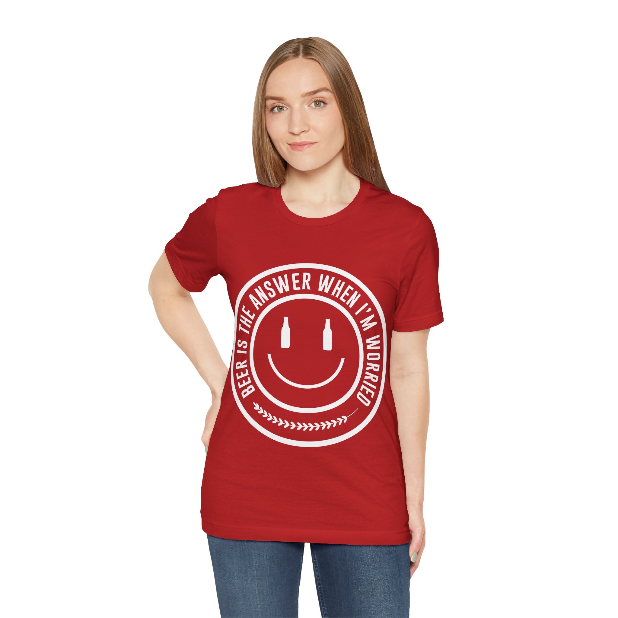 Beer Is The Answer T-Shirt — Funny Smiley Beer Graphic Tee