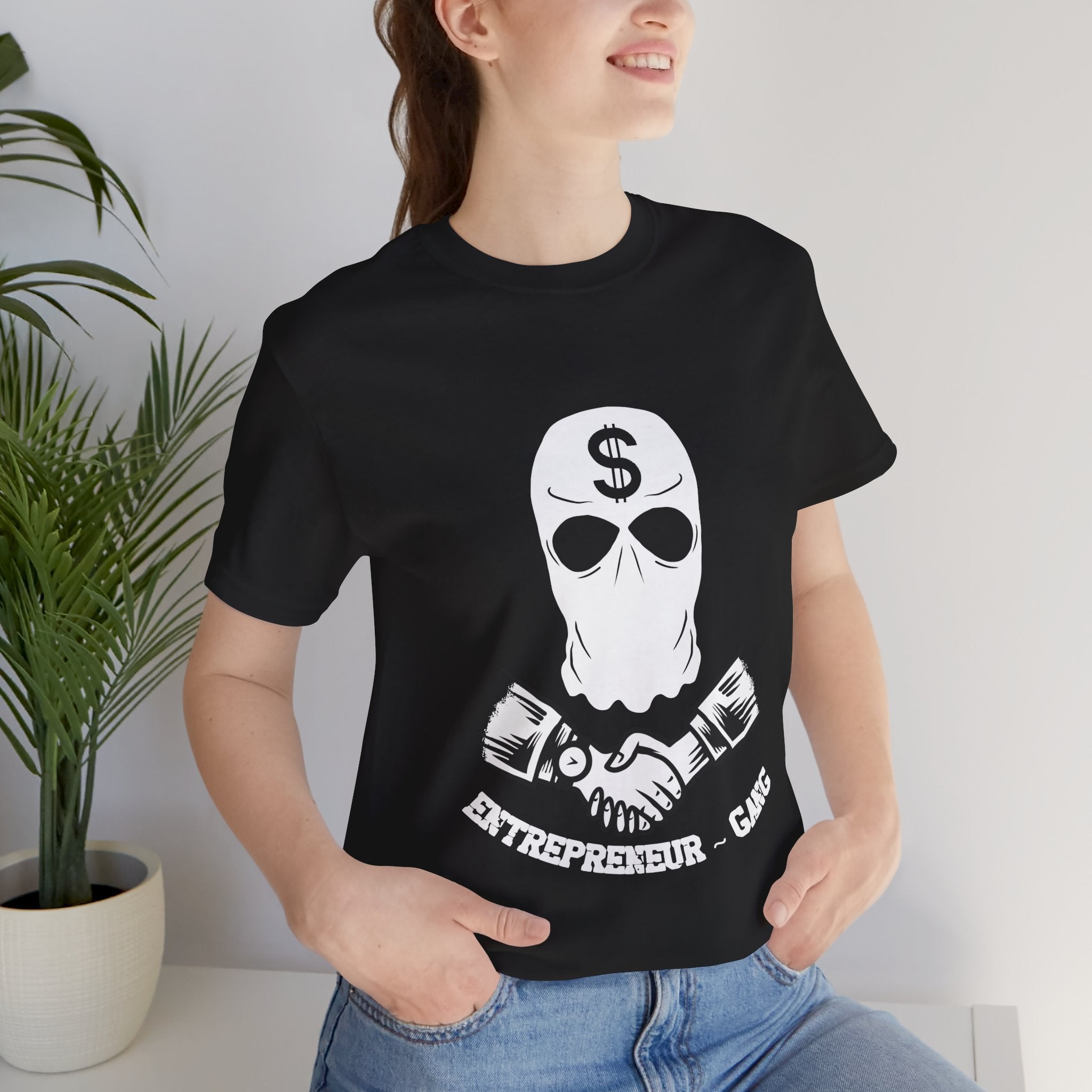 Entrepreneur Gang T-Shirt — Skull Mask Money Logo Tee