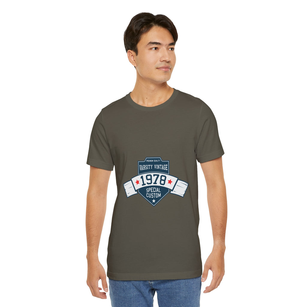 1978 Varsity Vintage Tee — Retro Custom Year Birthday Shirt