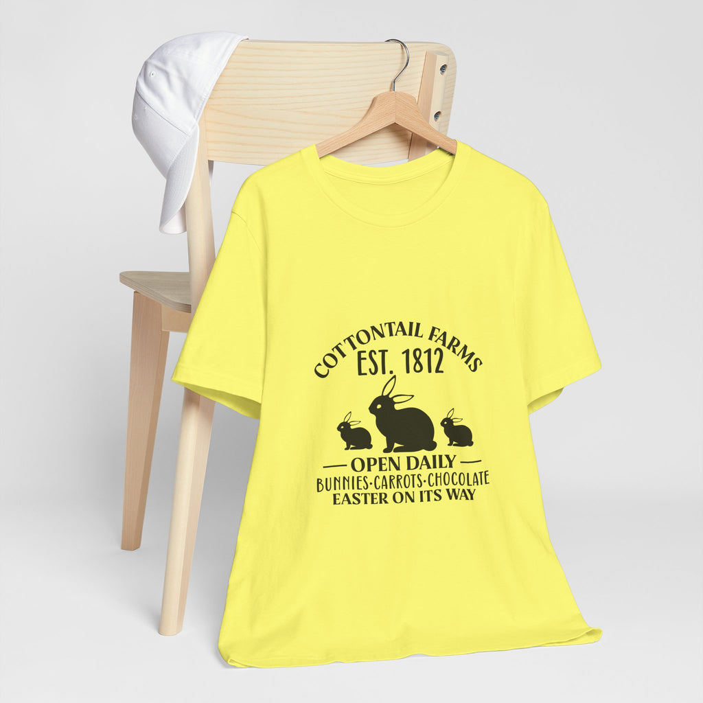 Easter Bunny Farm T-Shirt — "Cottontail Farms Est. 1812" Vintage Easter Tee