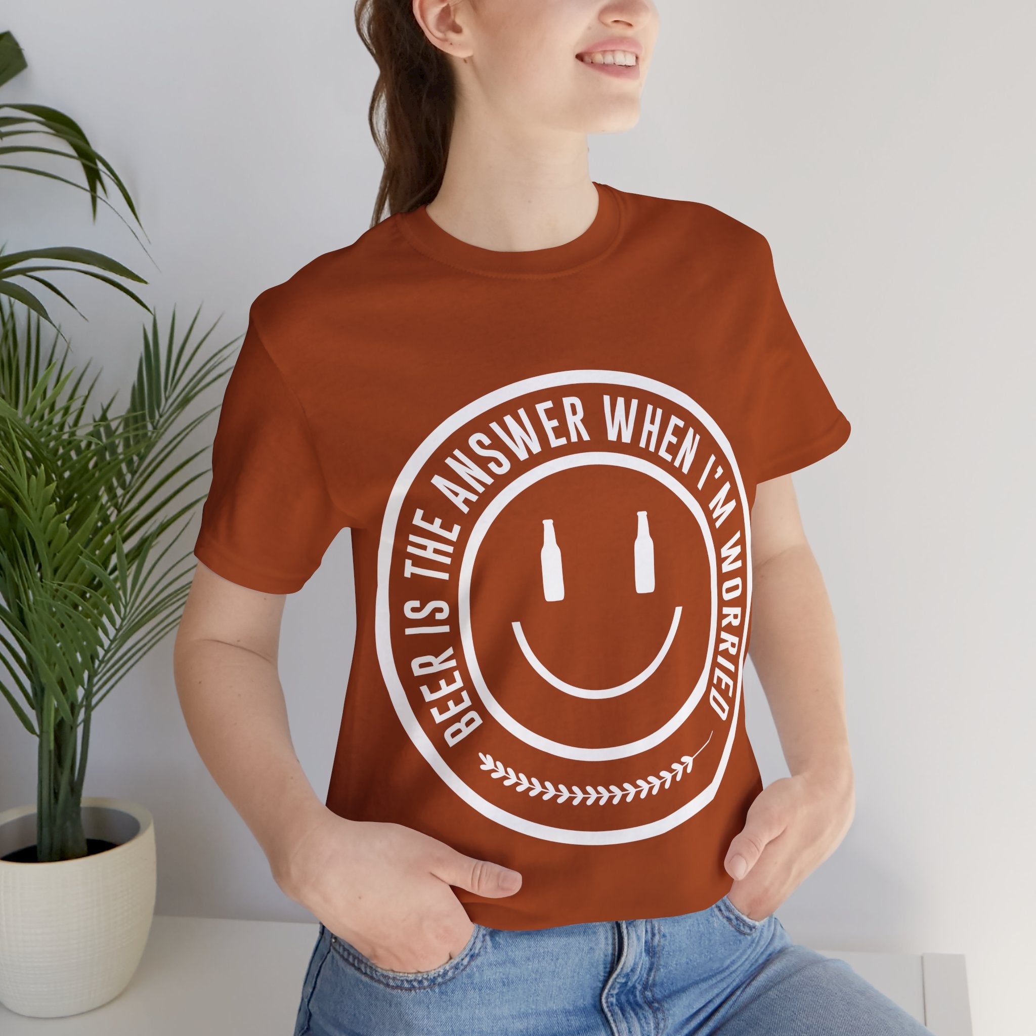 Beer Is The Answer T-Shirt — Funny Smiley Beer Graphic Tee