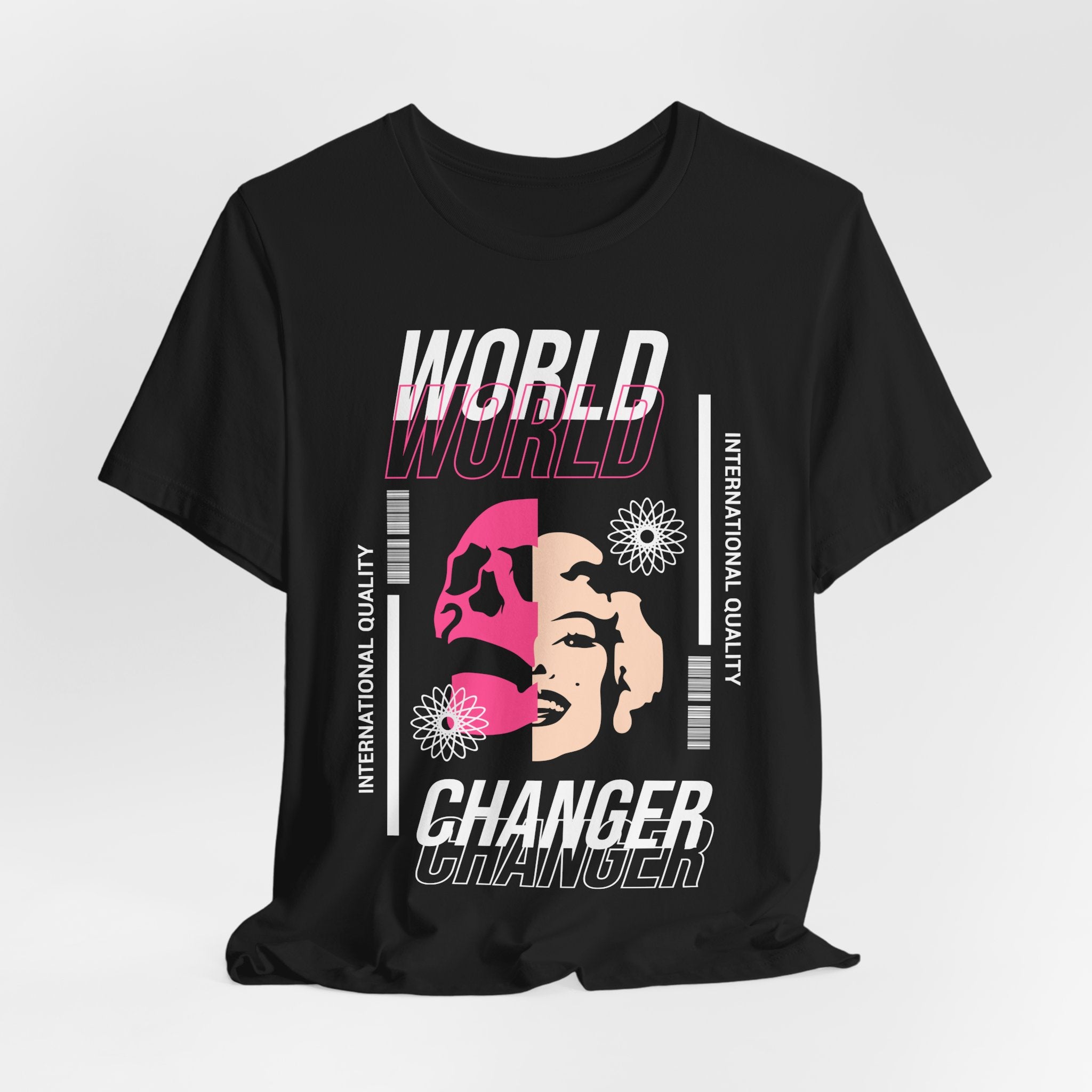 World Changer Graphic Tee — Retro Floral Activist Design