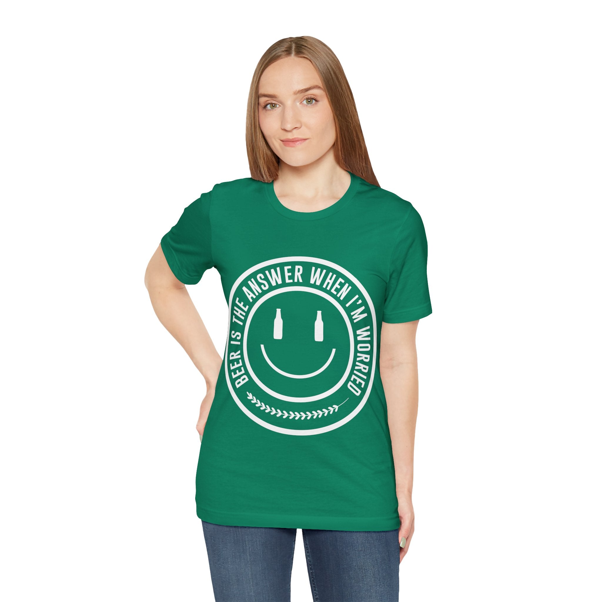 Beer Is The Answer T-Shirt — Funny Smiley Beer Graphic Tee