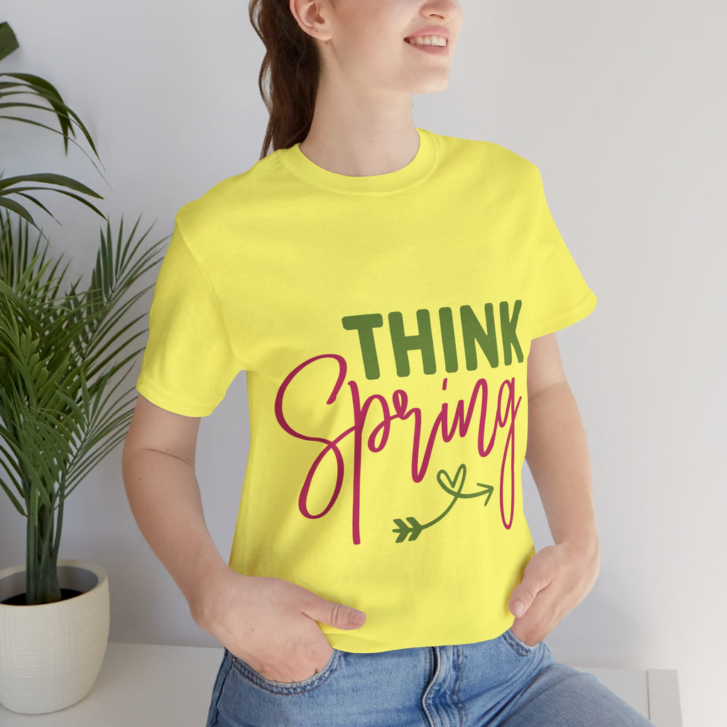 Think Spring T-Shirt — Floral Script Springtime Tee