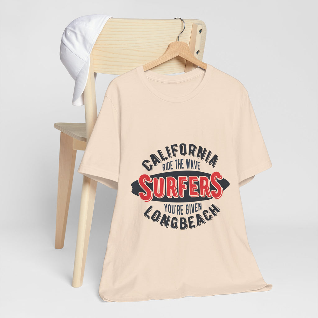 California Surfers Long Beach Tee — "Ride the Wave" Short Sleeve Shirt