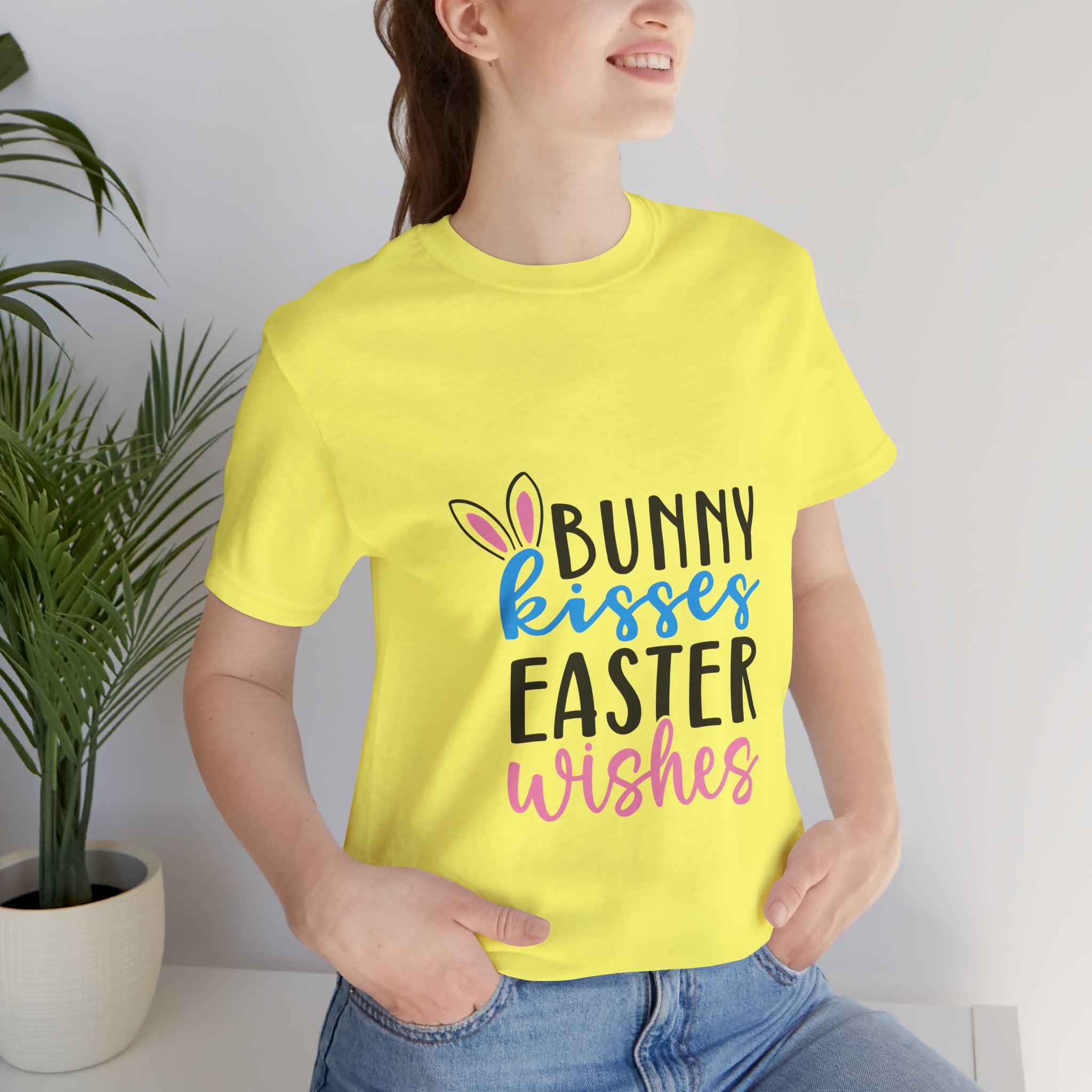 Easter Tee — "Bunny Kisses, Easter Wishes" Graphic Shirt