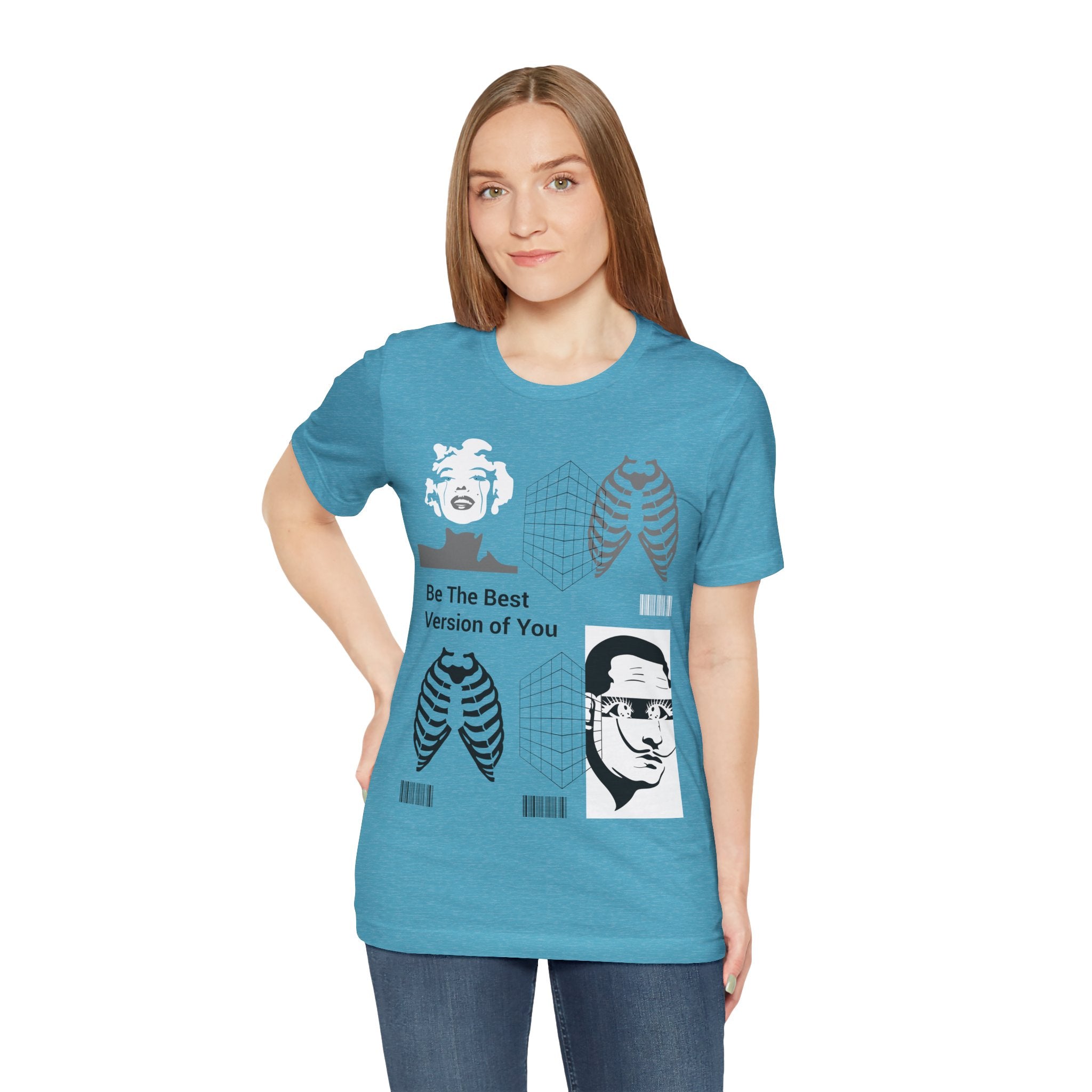 Motivational Graphic Tee — “Be The Best Version of You” Collage Shirt