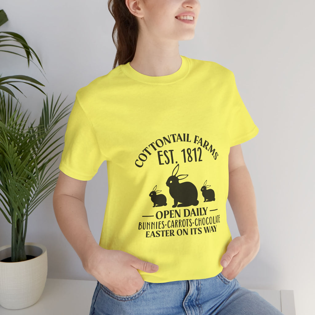 Easter Bunny Farm T-Shirt — "Cottontail Farms Est. 1812" Vintage Easter Tee