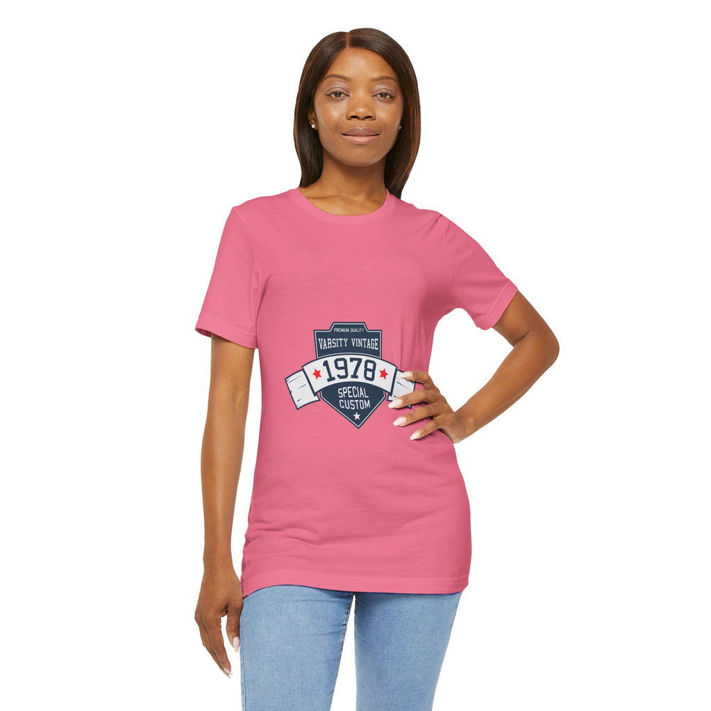 1978 Varsity Vintage Tee — Retro Custom Year Birthday Shirt