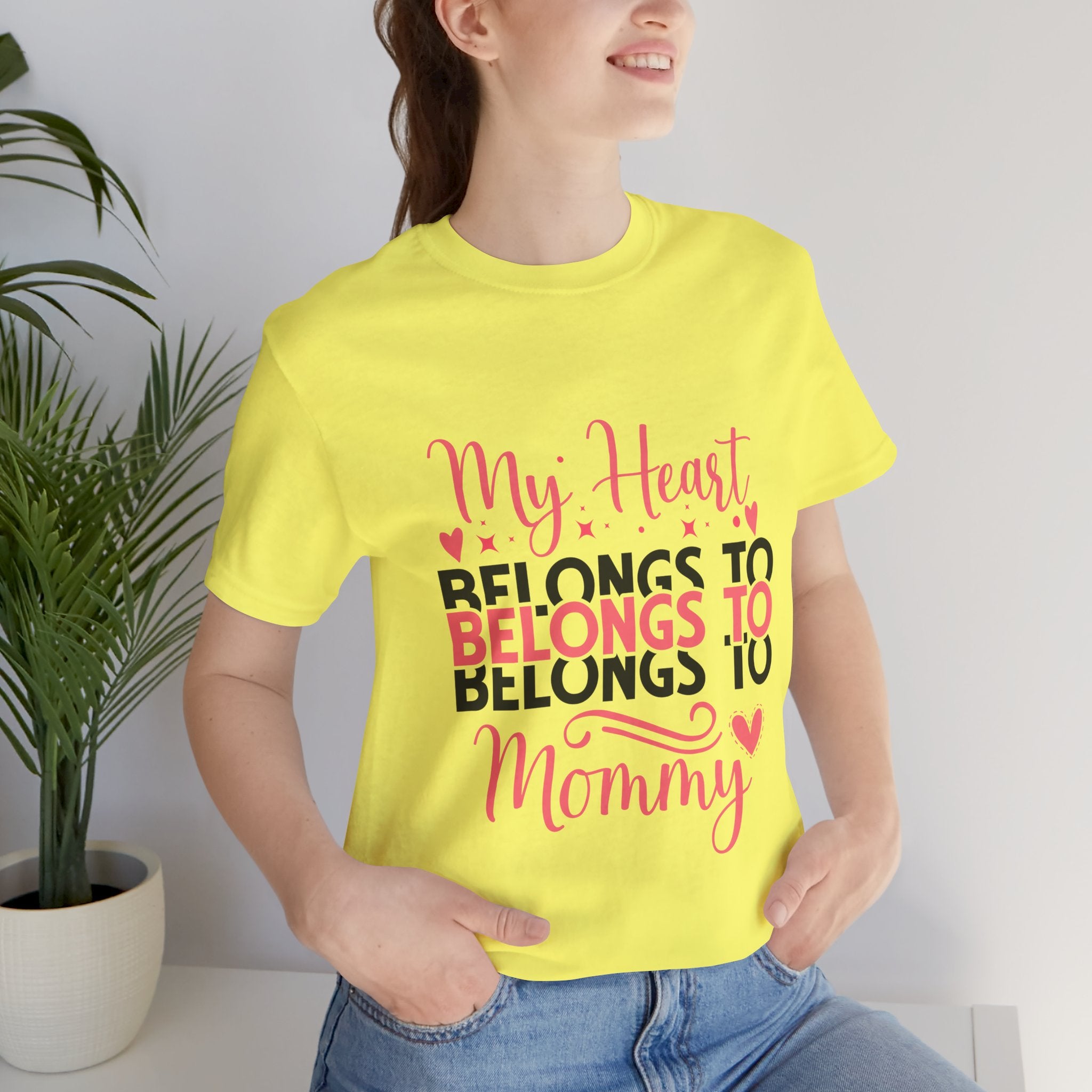 Mommy Valentine T-Shirt – "My Heart Belongs to Mommy" Pink & Black Kid Tee