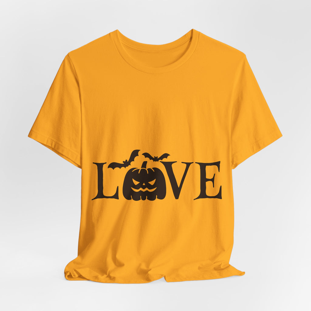 Halloween Love T-Shirt - Jack-o'-Lantern & Bats Graphic Tee