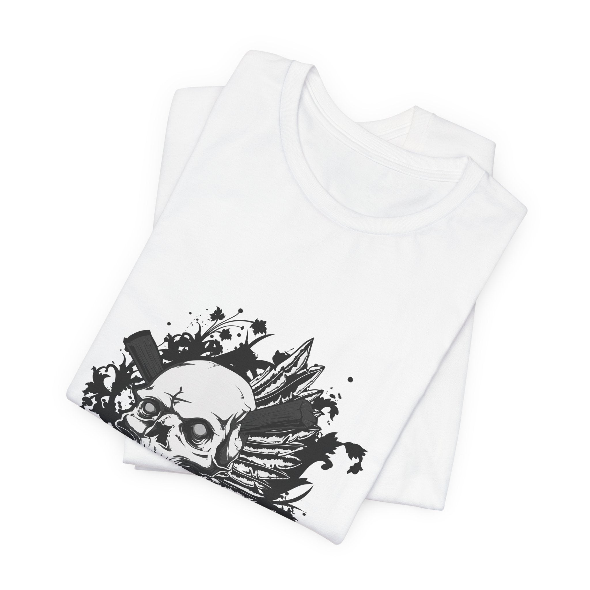 Skull Wings Graphic Tee — Gothic Skull Splash T-Shirt
