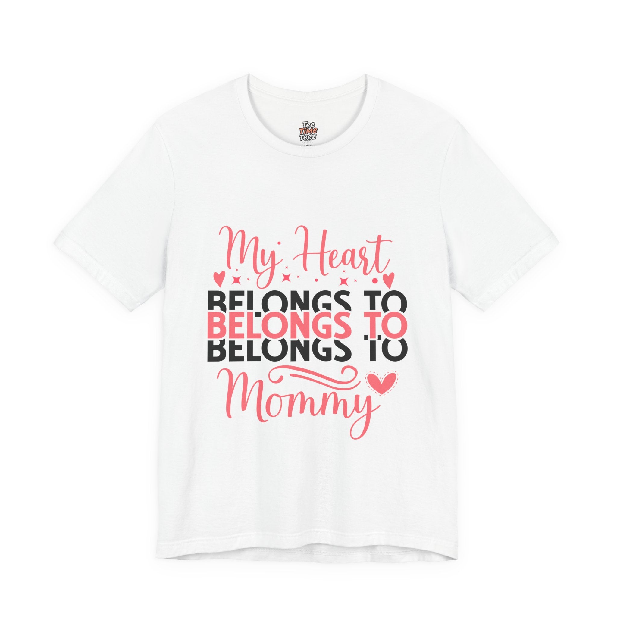 Mommy Valentine T-Shirt – "My Heart Belongs to Mommy" Pink & Black Kid Tee