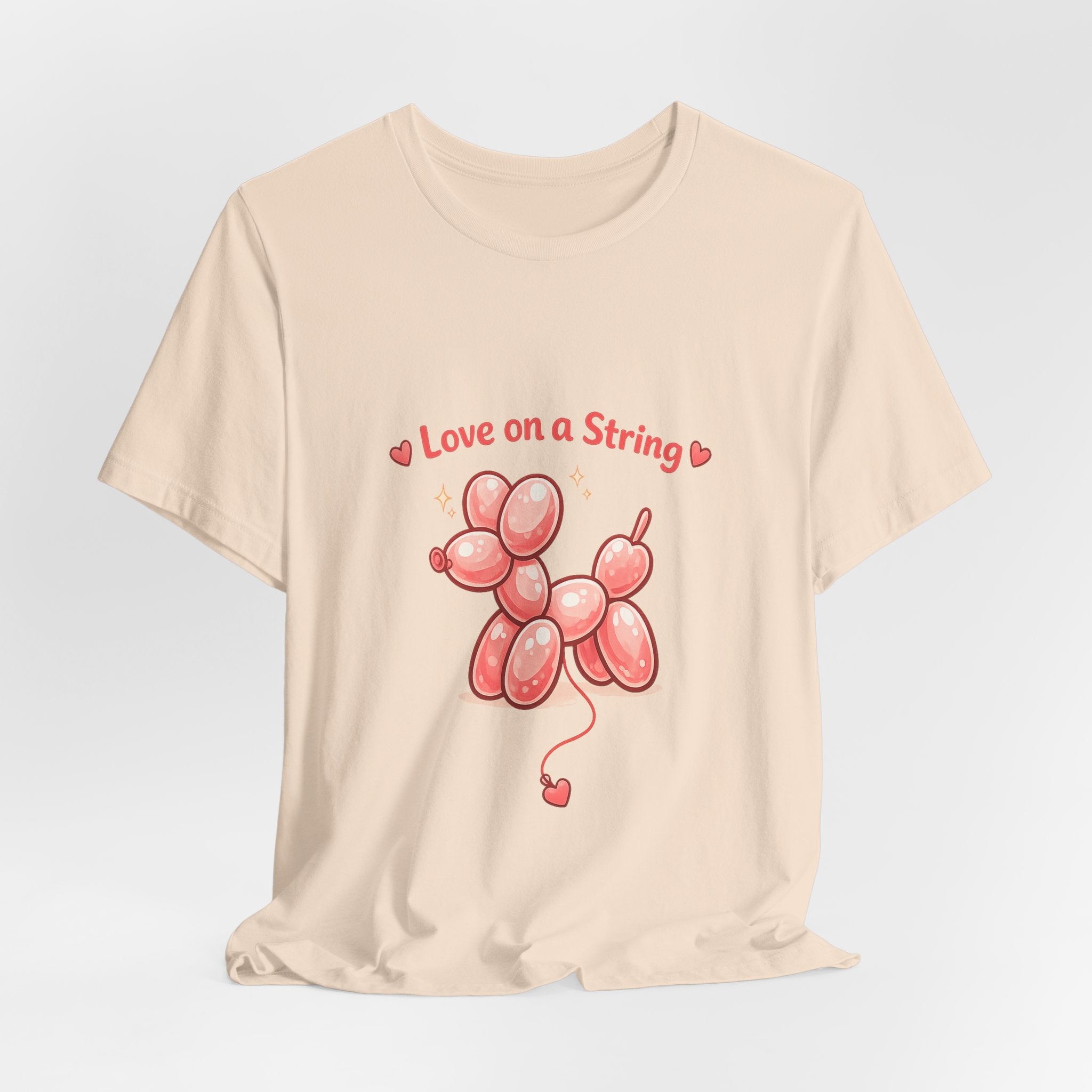 T-Shirt — "Love on a String" Pink Balloon Dog Valentine Tee