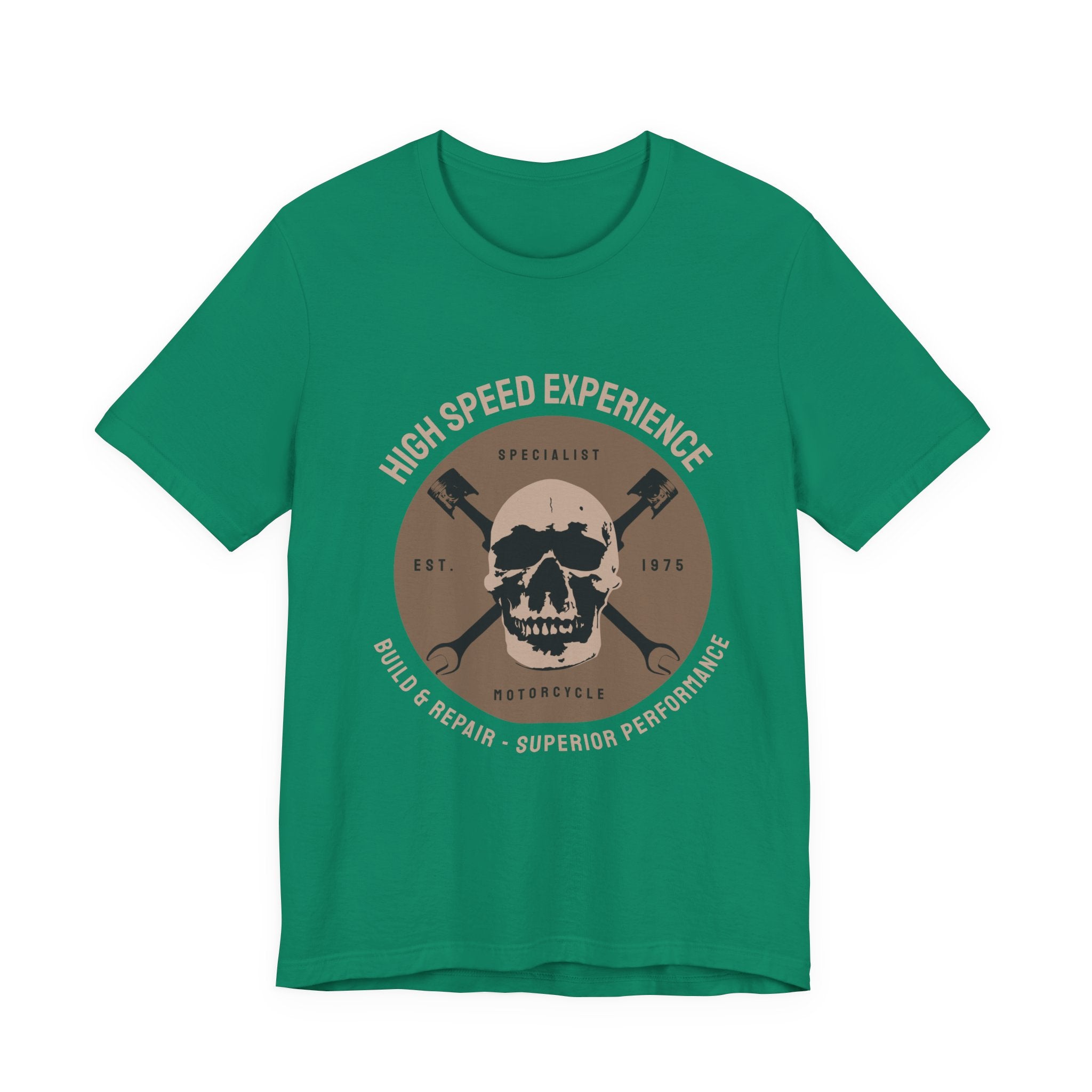 Skull Wrenches Tee — "High Speed Experience" Mechanic Motorcycle Shirt