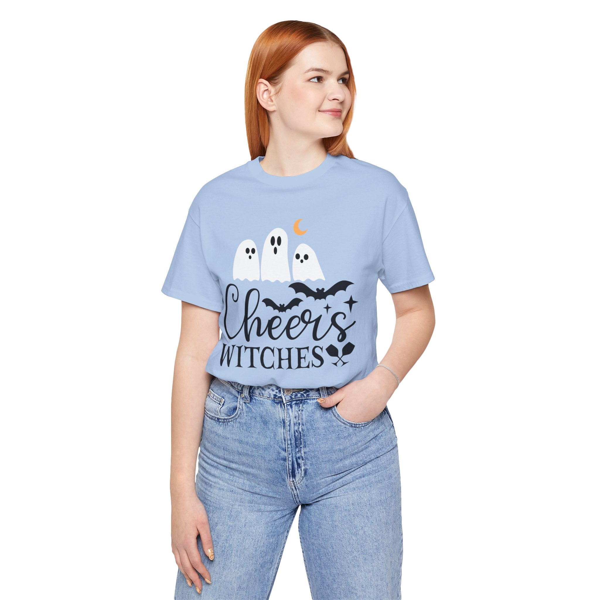 Cheers Witches Halloween Tee — Cute Ghosts, Bats & Party Slogan