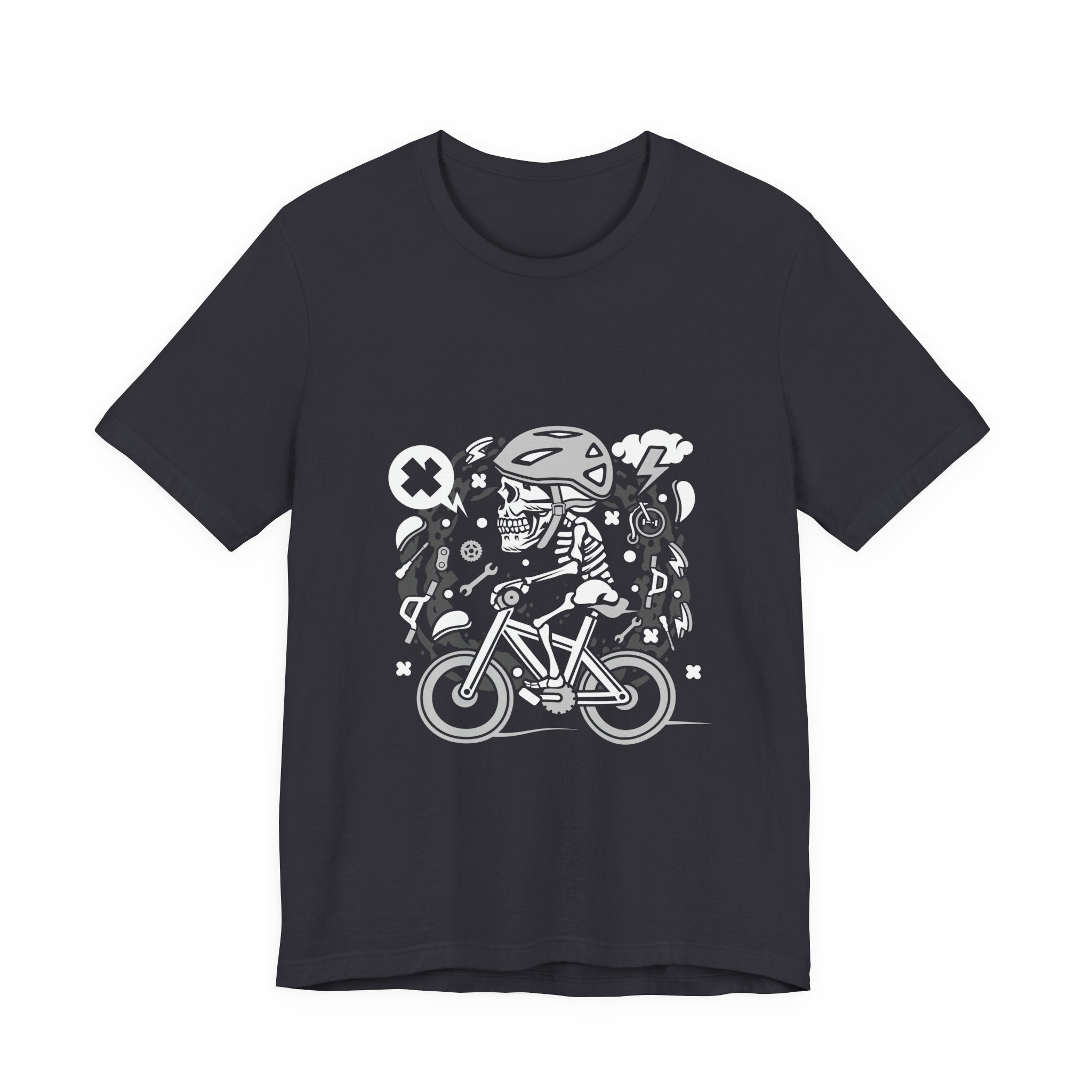 Biker Skull Tee — Retro Cycling Skull Rider Graphic T-Shirt