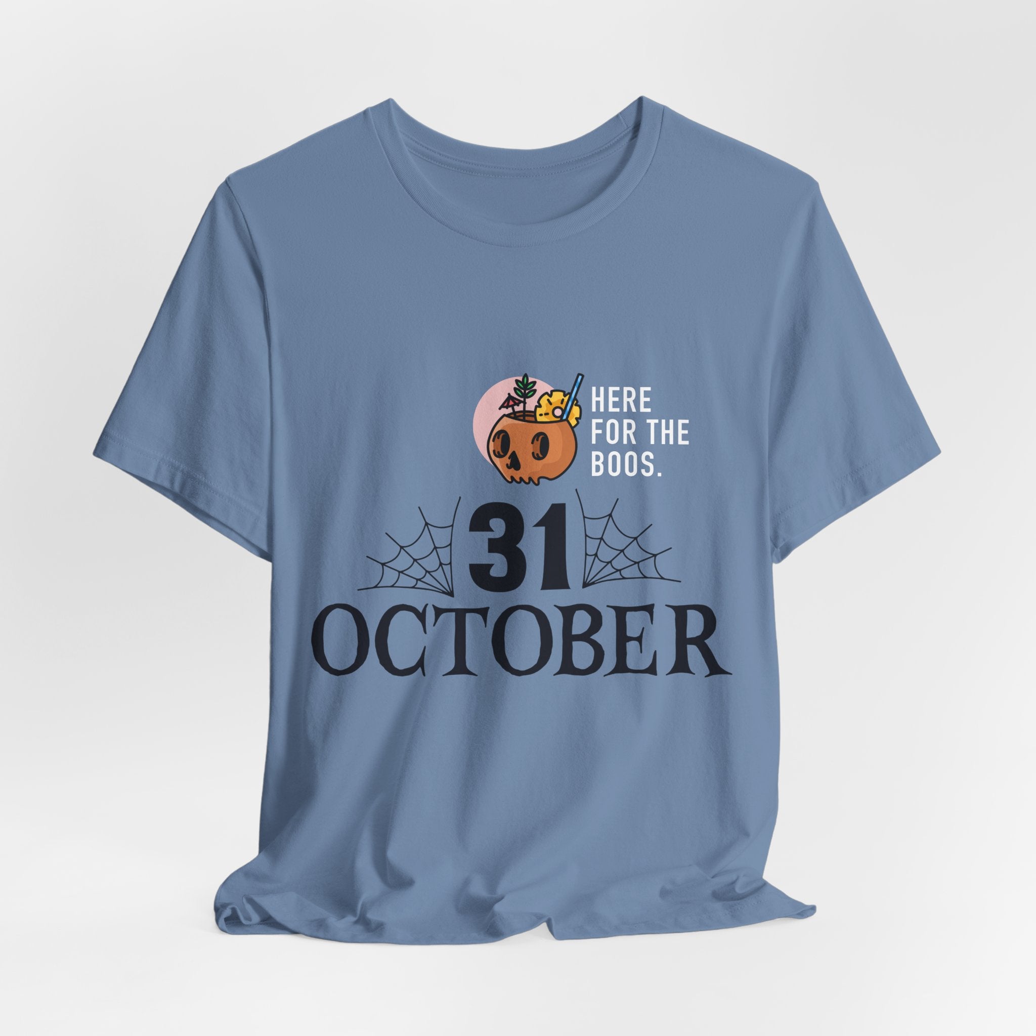 Halloween Tee — "Here for the Boos" 31 October Pumpkin Shirt