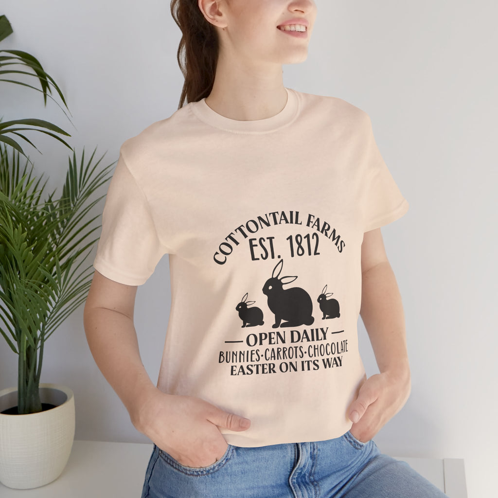 Easter Bunny Farm T-Shirt — "Cottontail Farms Est. 1812" Vintage Easter Tee