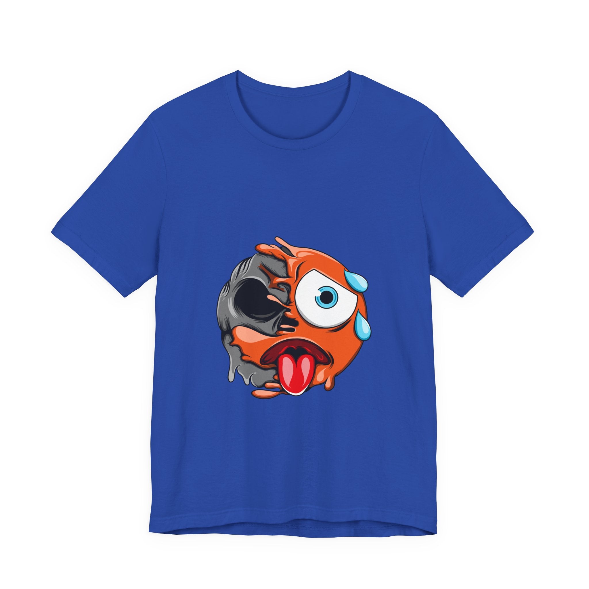 Melting Emoji Skull T-Shirt — Funny Dripping Face Graphic Tee