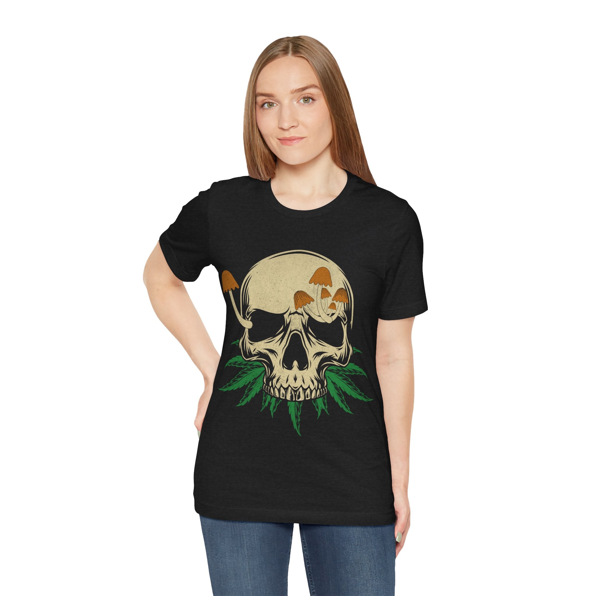 Vintage Mushroom Skull Tee — Nature Skull Graphic T-Shirt