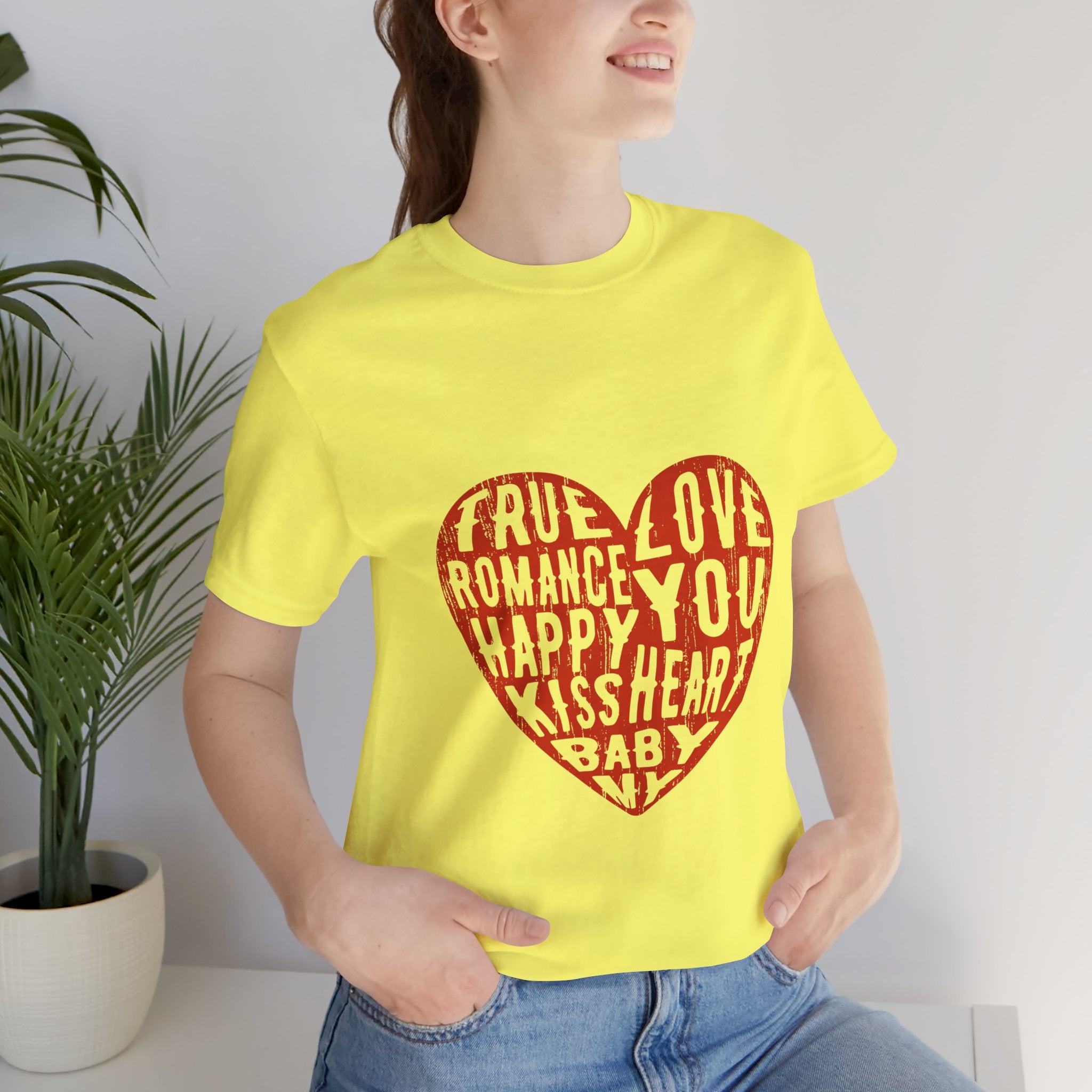 Heart Word Art Tee - Love You Romance Valentine T-Shirt