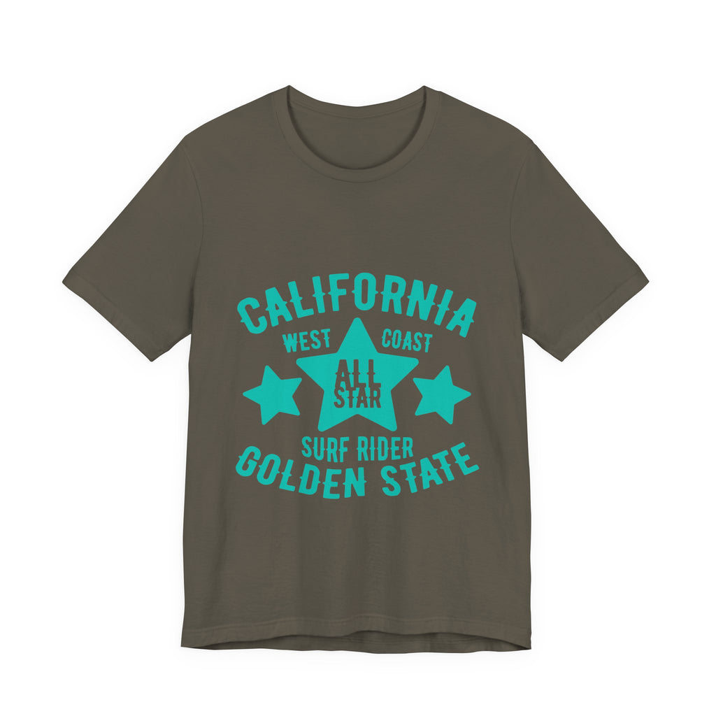 California Golden State Surf Rider Tee — West Coast All Star Graphic T-Shirt