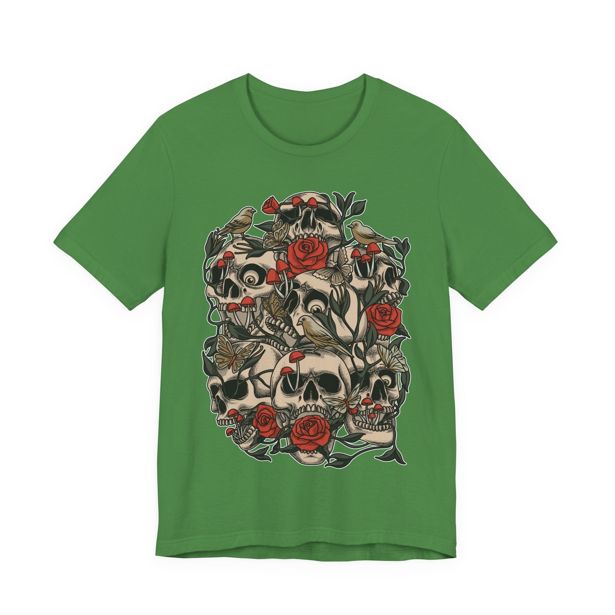 Skull & Roses Graphic Tee — Gothic Floral Skull T-Shirt