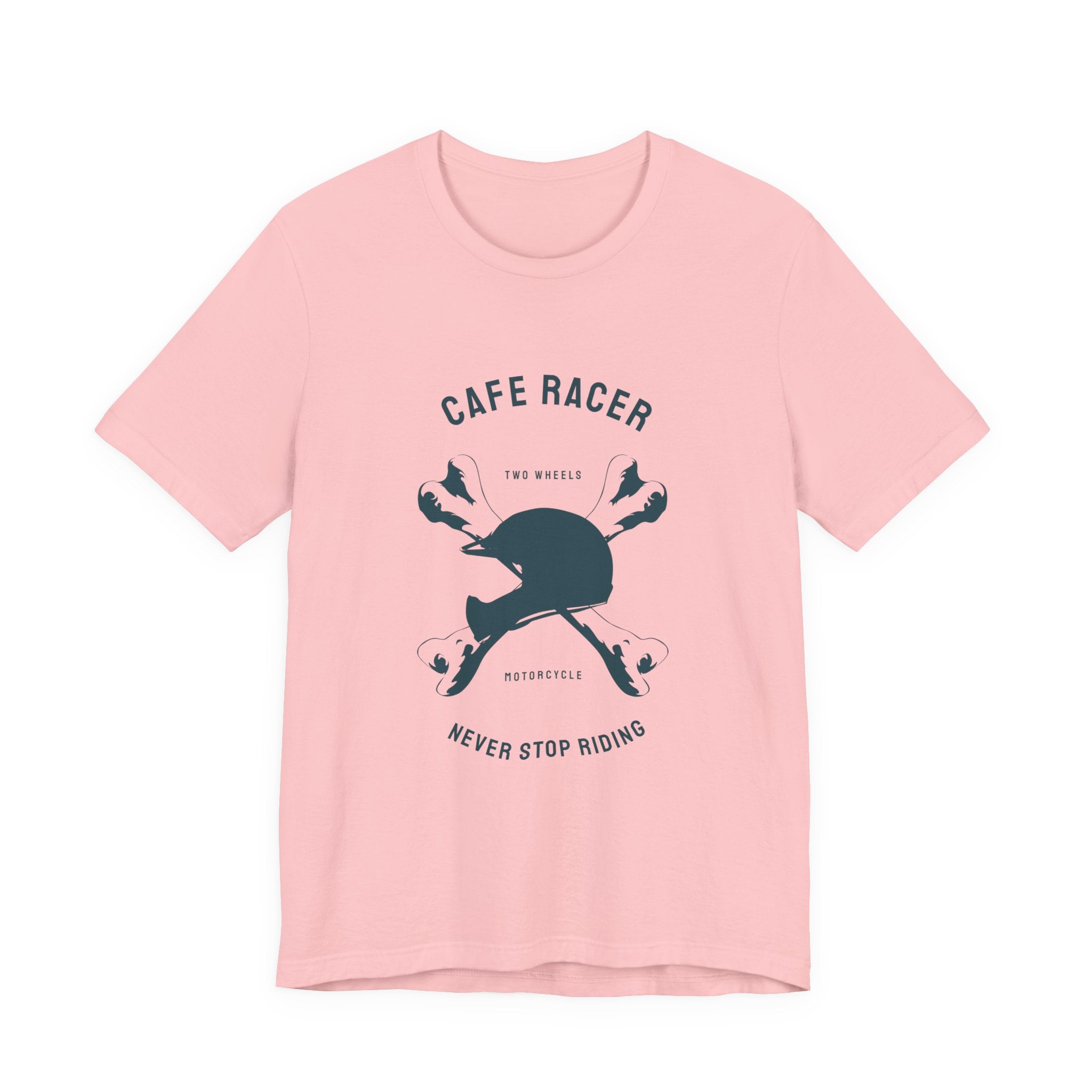 Cafe Racer Helmet Tee — "Never Stop Riding" Motorcycle T‑Shirt