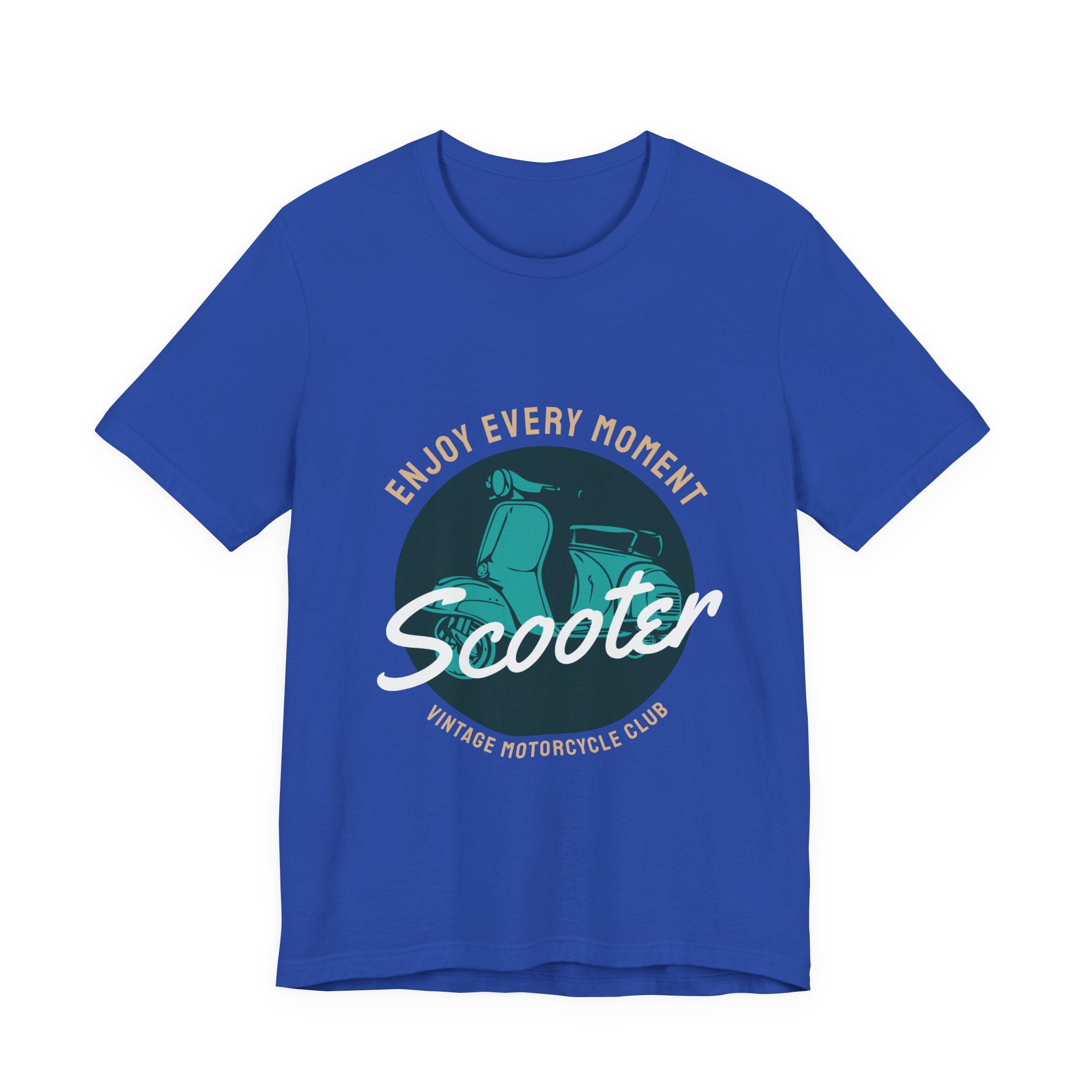 Scooter Vintage Motorcycle Club Tee — "Enjoy Every Moment" Short Sleeve Shirt