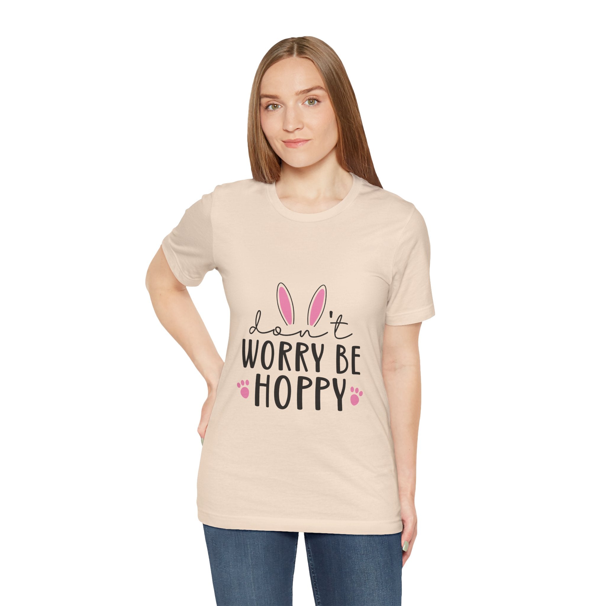 Don’t Worry Be Hoppy Bunny T-Shirt — Cute Easter Graphic Tee