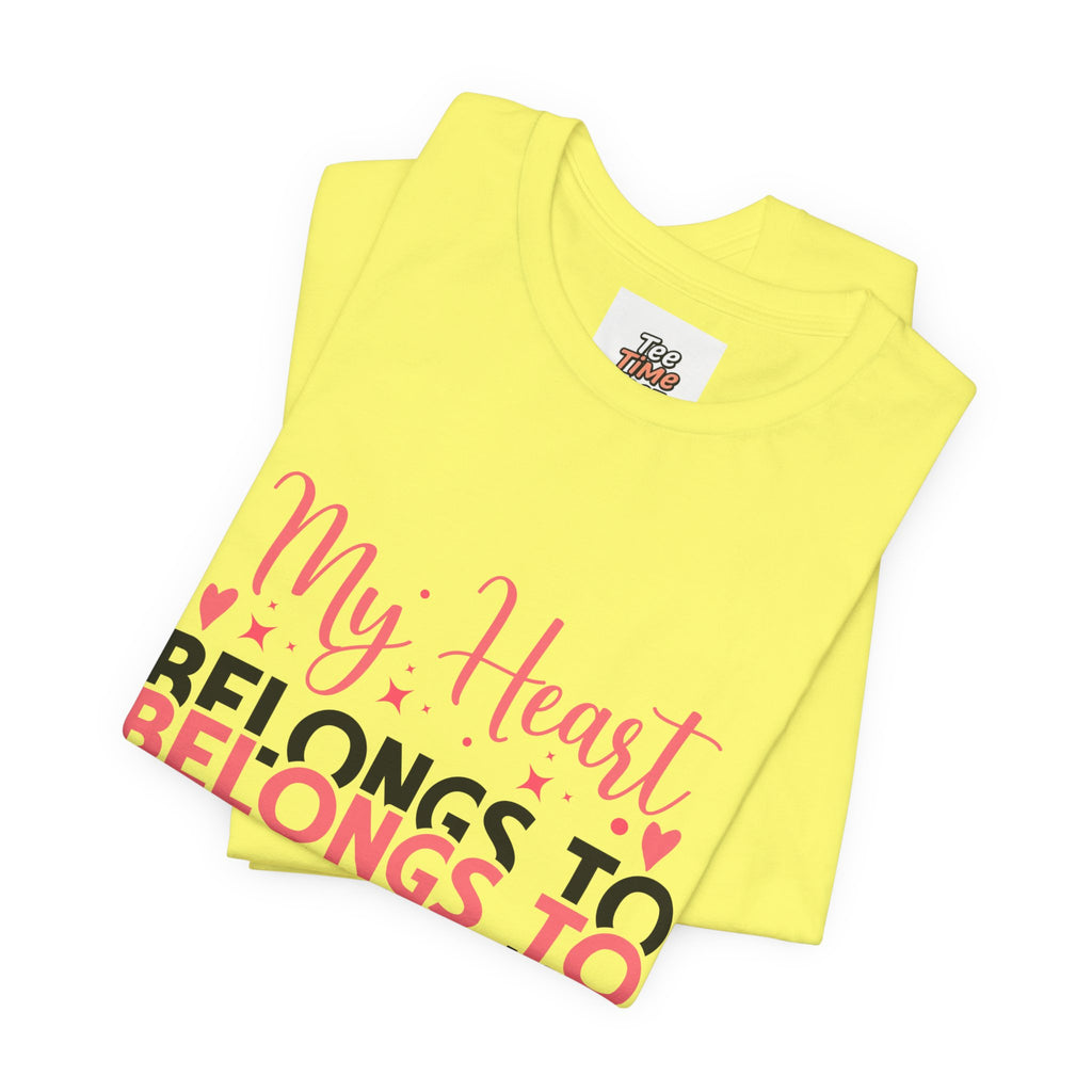 Mommy Valentine T-Shirt – "My Heart Belongs to Mommy" Pink & Black Kid Tee