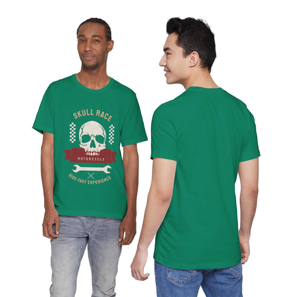 Skull Race Motorcycle Tee — Ride Fast Experience Graphic Shirt