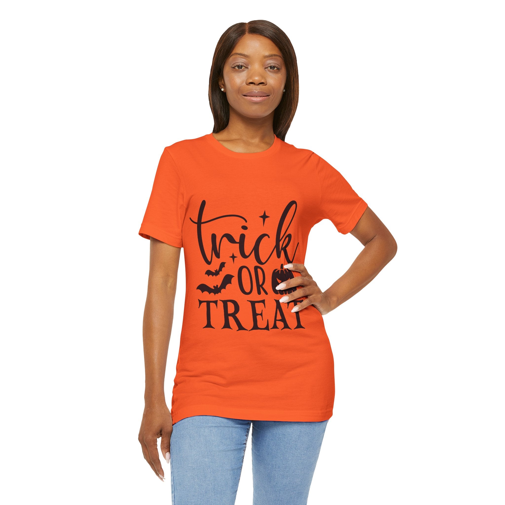 Trick or Treat Halloween T-Shirt — Pumpkin & Bats Spooky Tee
