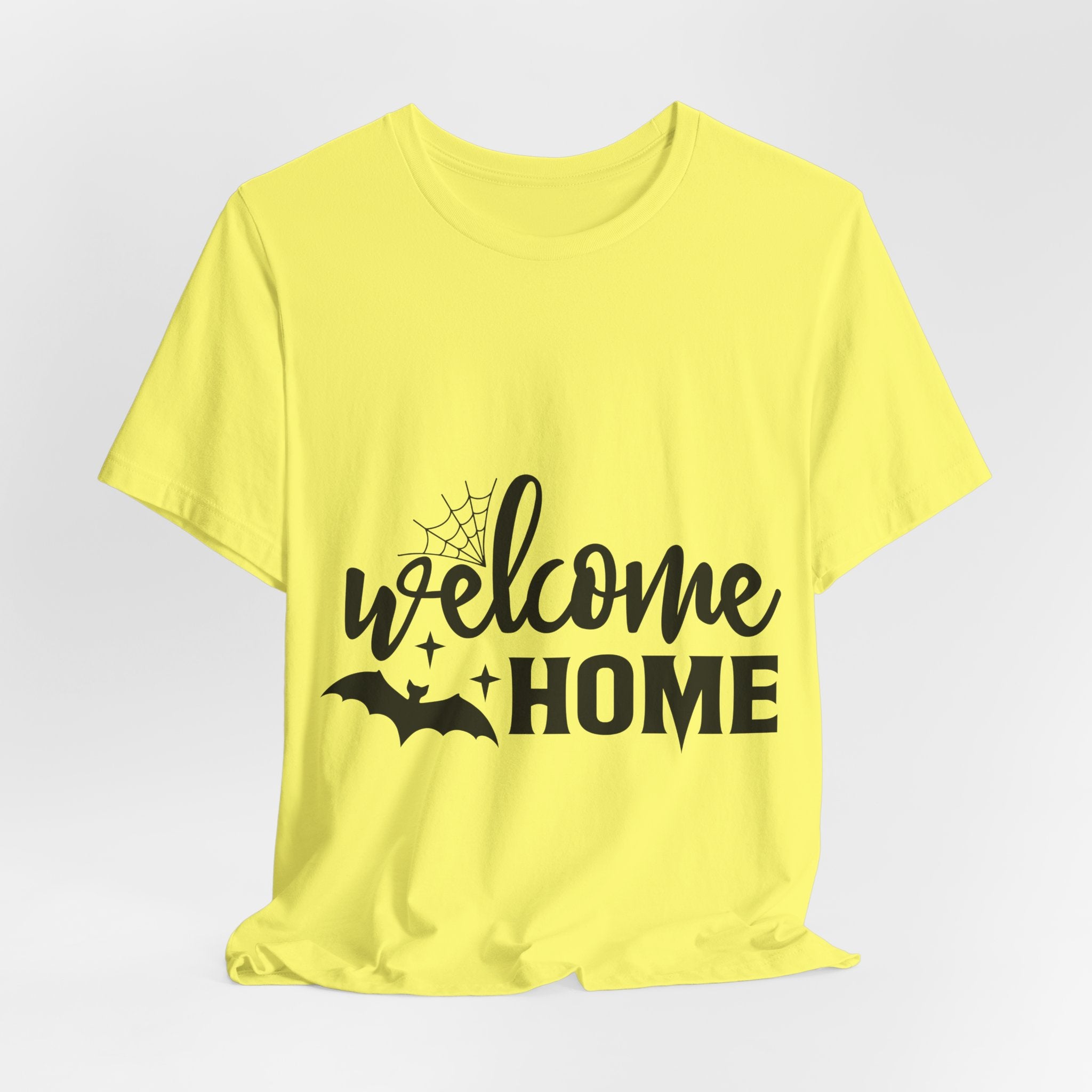Welcome Home Halloween T-Shirt — Bat & Spiderweb Spooky Tee