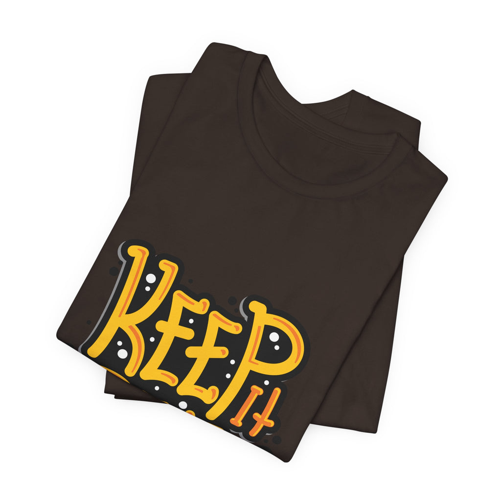 Keep It Real T-Shirt — Retro Yellow Hand-Lettered Graphic Tee