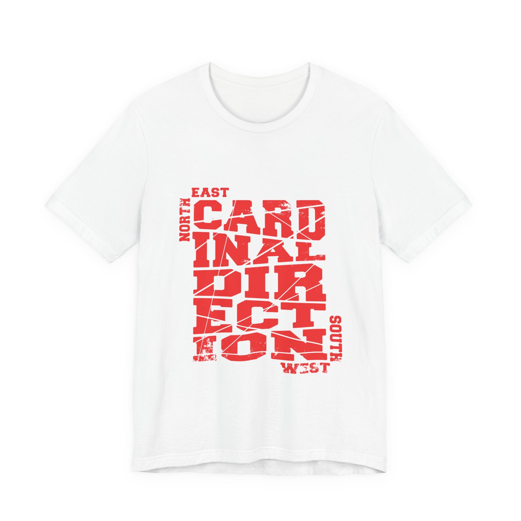 Cardinal Direction Tee — Compass Typography T‑Shirt (North East South West)