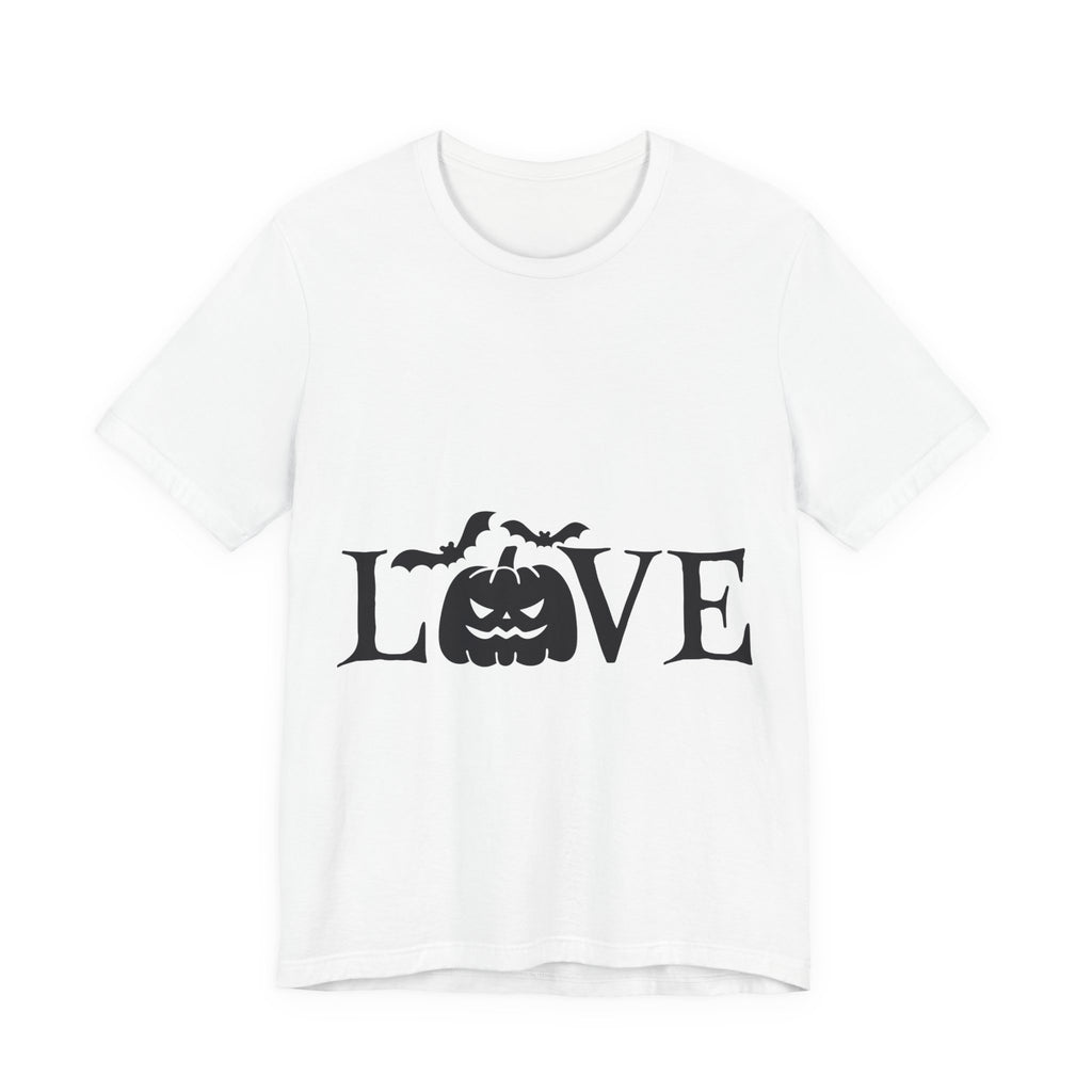 Halloween Love T-Shirt - Jack-o'-Lantern & Bats Graphic Tee