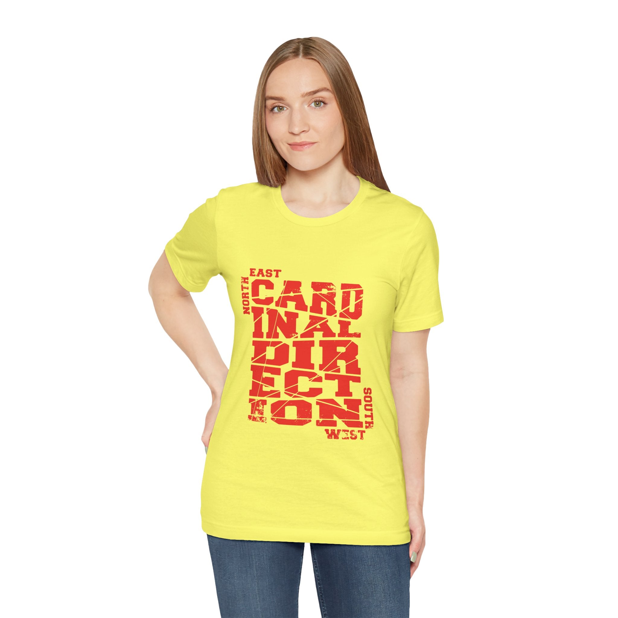 Cardinal Direction Tee — Compass Typography T‑Shirt (North East South West)