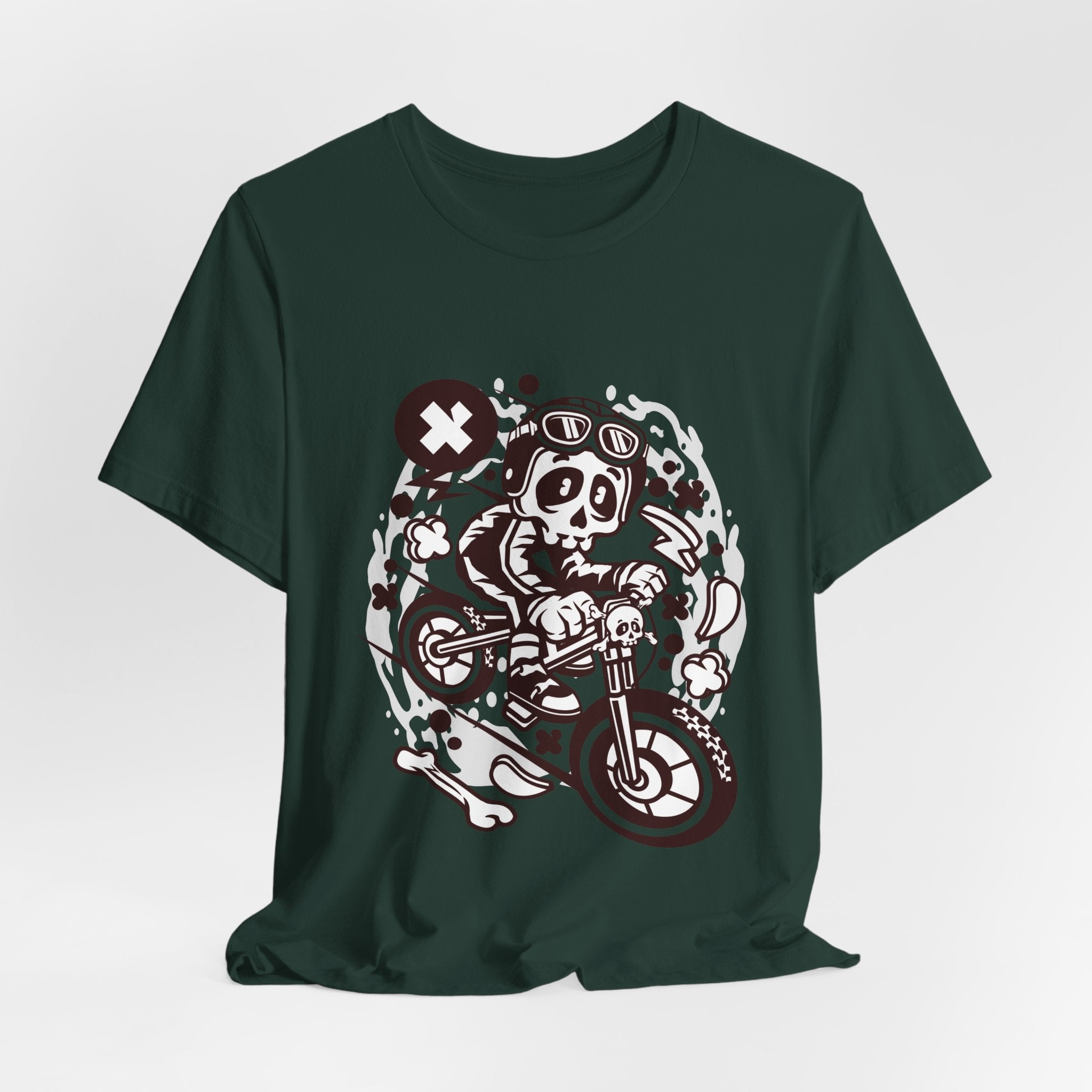 Skull Moto Dirt Bike Tee — Retro Biker Graphic T-Shirt
