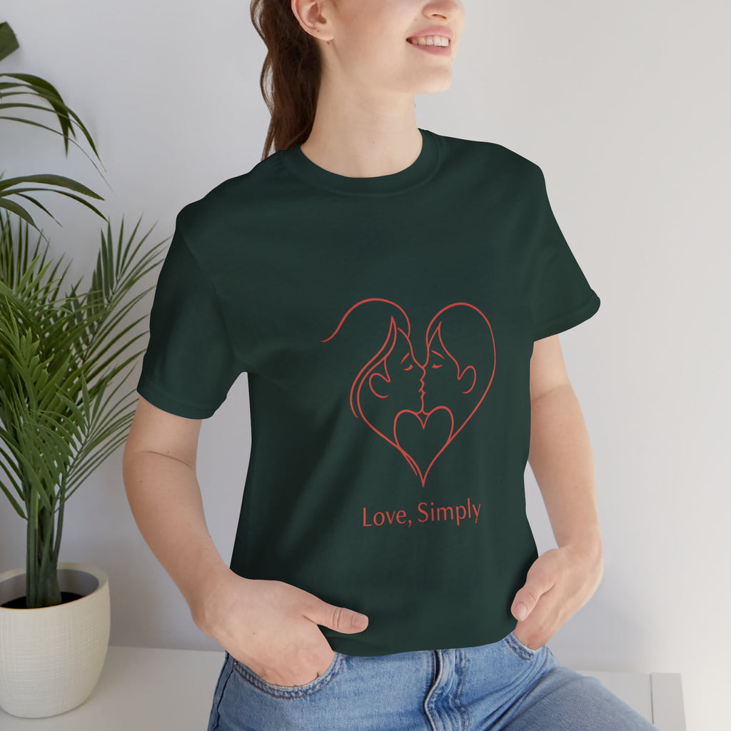 Love, Simply Tee — Minimal Couple Heart Line Art Valentine’s T-Shirt