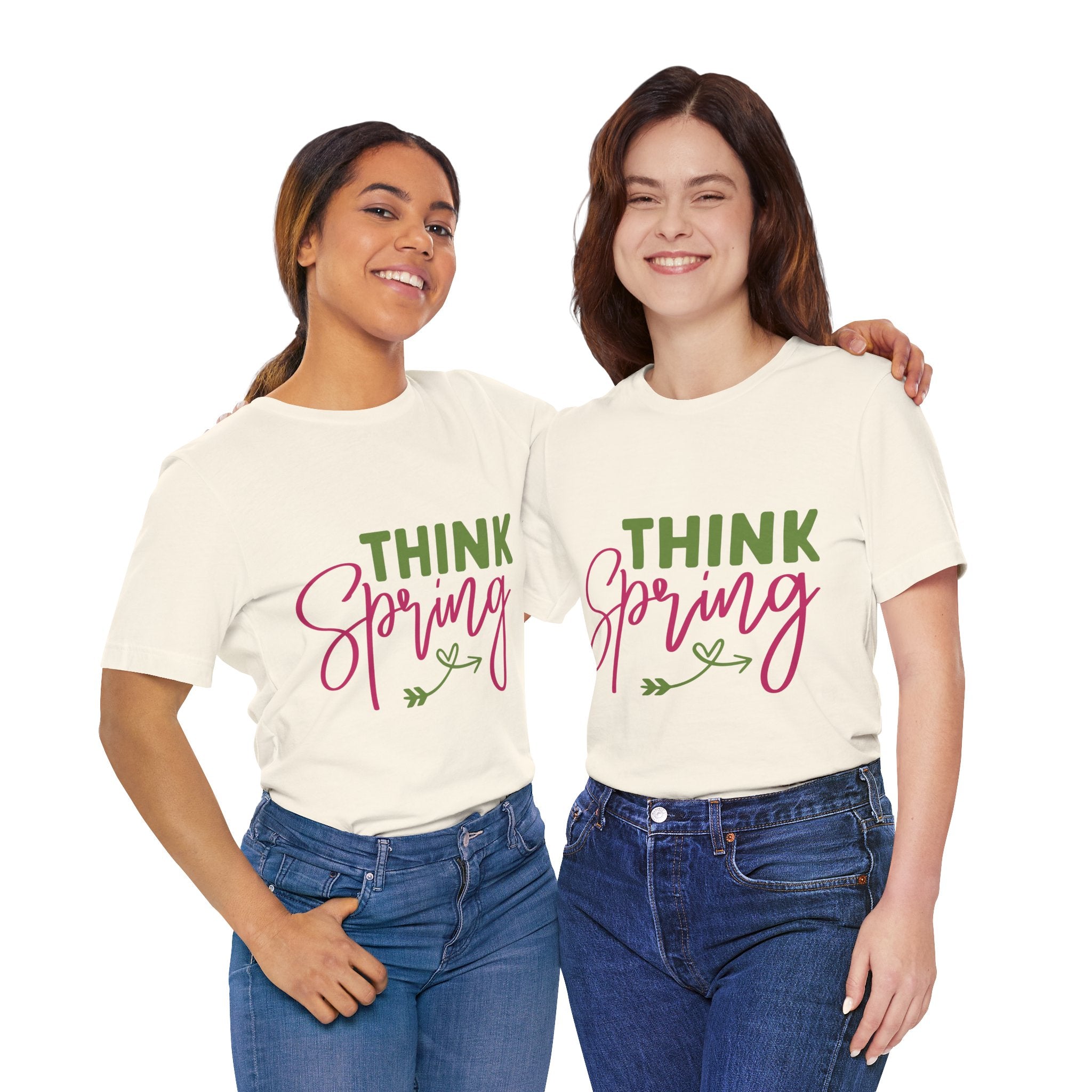 Think Spring T-Shirt — Floral Script Springtime Tee