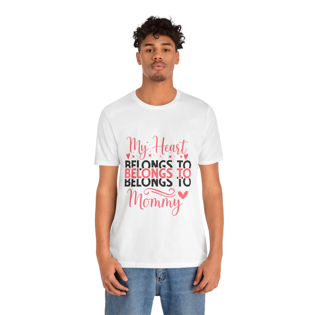 Mommy Valentine T-Shirt – "My Heart Belongs to Mommy" Pink & Black Kid Tee