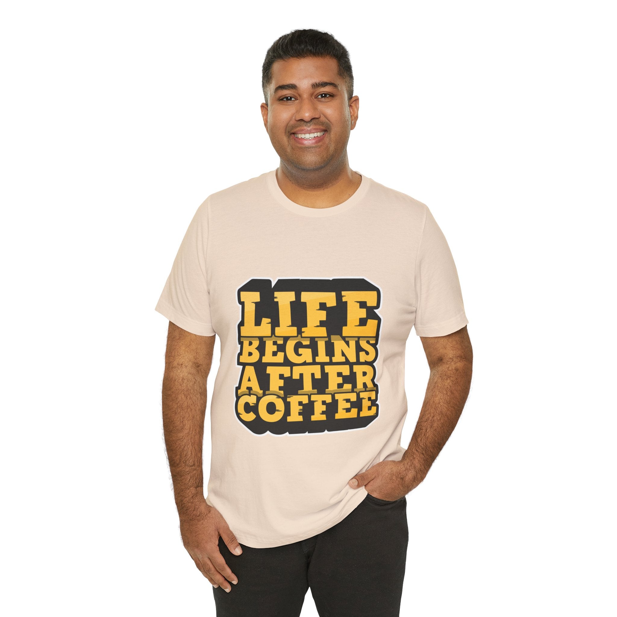 Coffee T-Shirt — "Life Begins After Coffee" Retro Graphic Tee