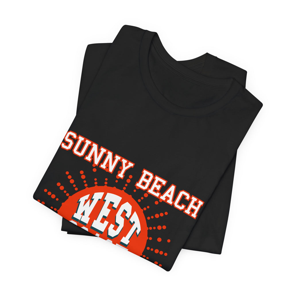 West Coast Sunny Beach Tee — "Sunny Beach West Coast Surfside" Retro Surf T-Shirt