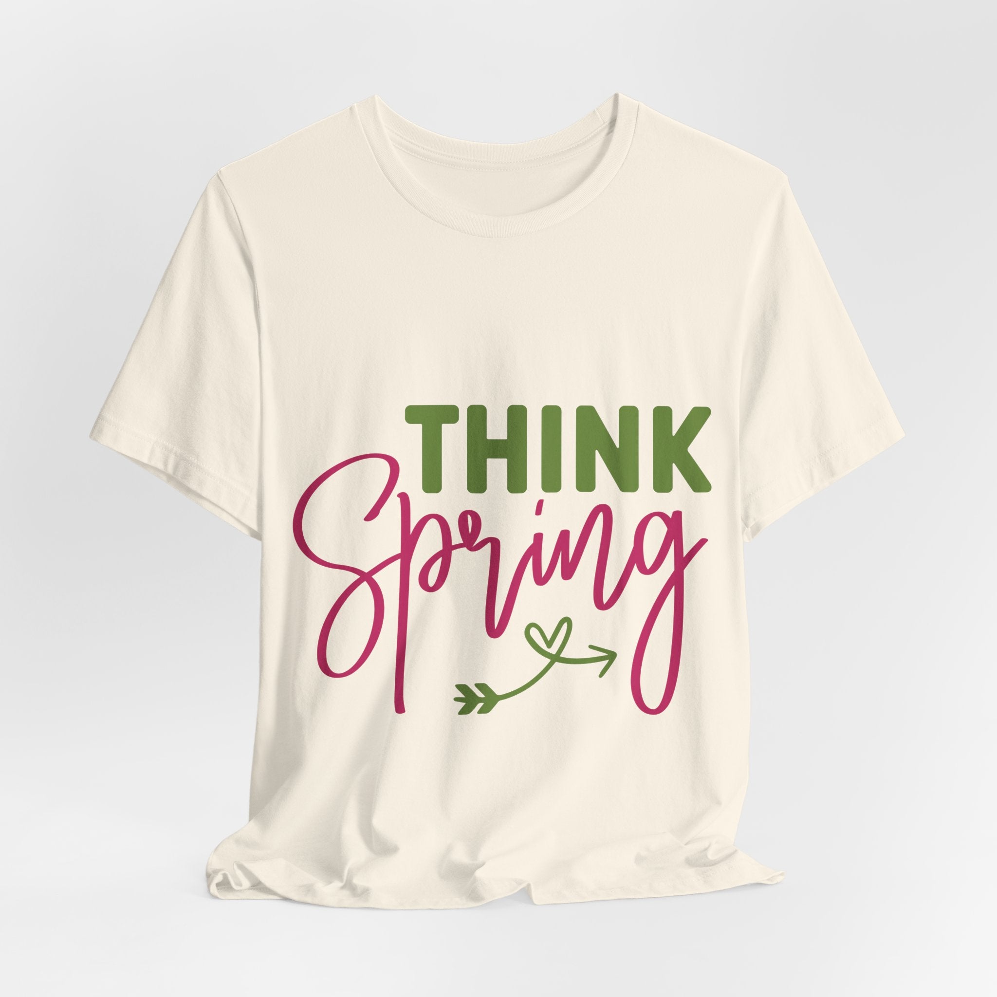 Think Spring T-Shirt — Floral Script Springtime Tee