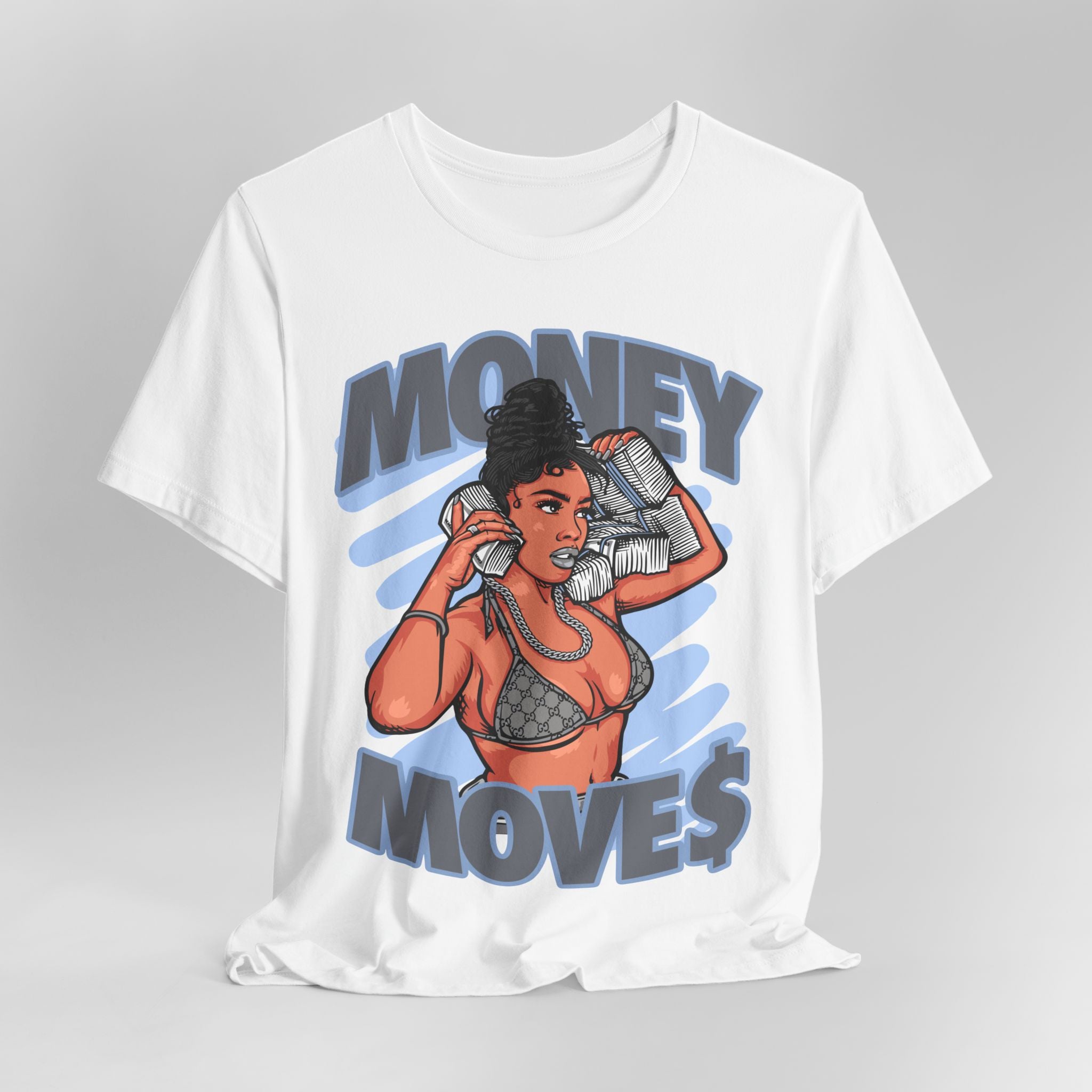Money Moves T-Shirt — Graphic 'Money Move' Woman with Cash Tee