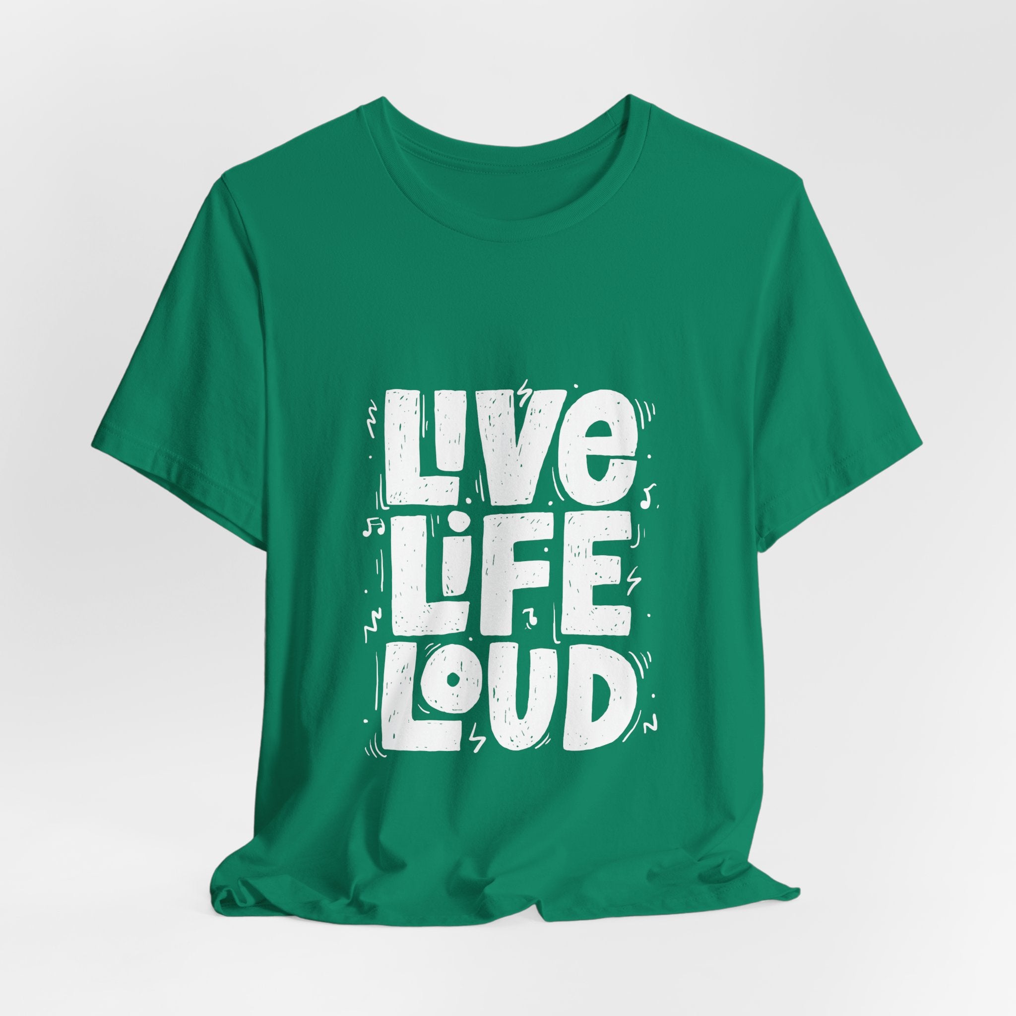 Live Life Loud Graphic Tee – Bold Inspirational Music Festival Shirt