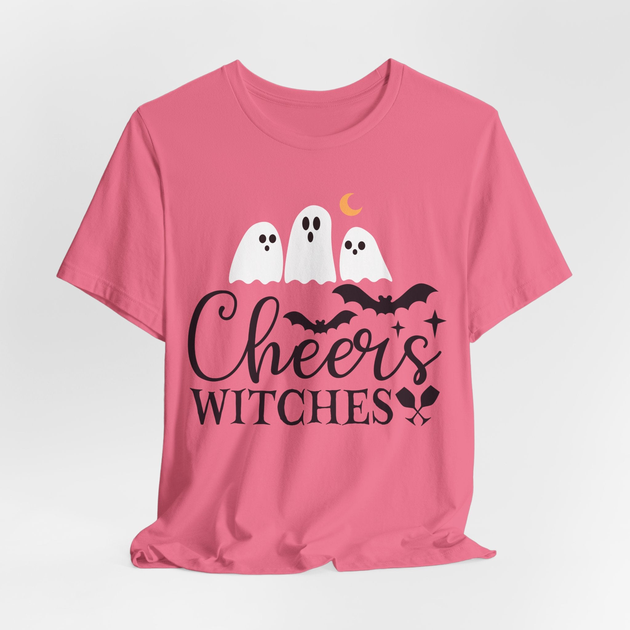 Cheers Witches Halloween Tee — Cute Ghosts, Bats & Party Slogan